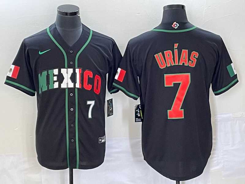 Men%27s Mexico Baseball #7 Julio Urias Number 2023 Black World Baseball Classic Stitched Jersey8->2023 world baseball classic->MLB Jersey